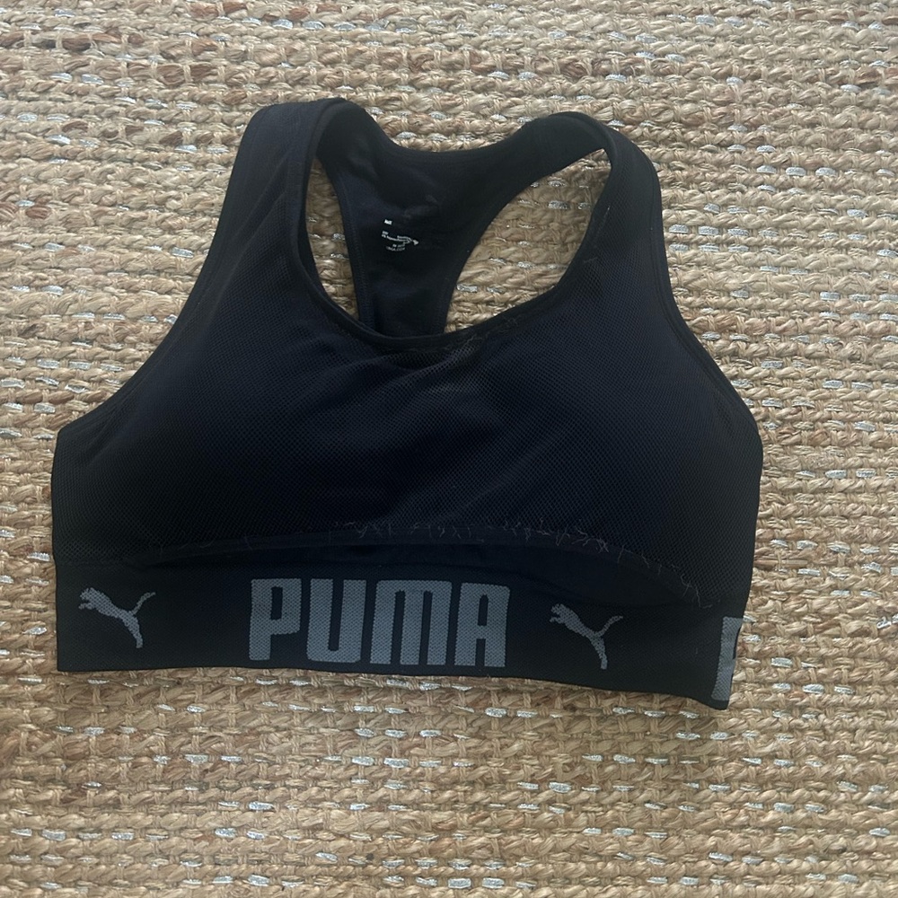 PUMA Women's Black and Gray Sports Bra